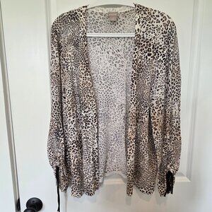 Chico's Animal Print Lightweight Cardigan Sweater Size 3 / XL / 16 - NWOT